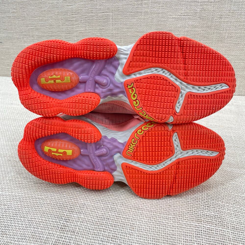 Nike React LeBron Low Hawaii, Aloha Crimson Bliss, Basketball Sneakers,‎ Men 9.5 - Picture 9 of 12